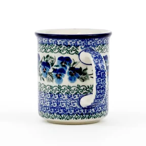 Kubek ceramiczny 236 0,3l <br>2273X Kobaltowe bratki Bolesławiec